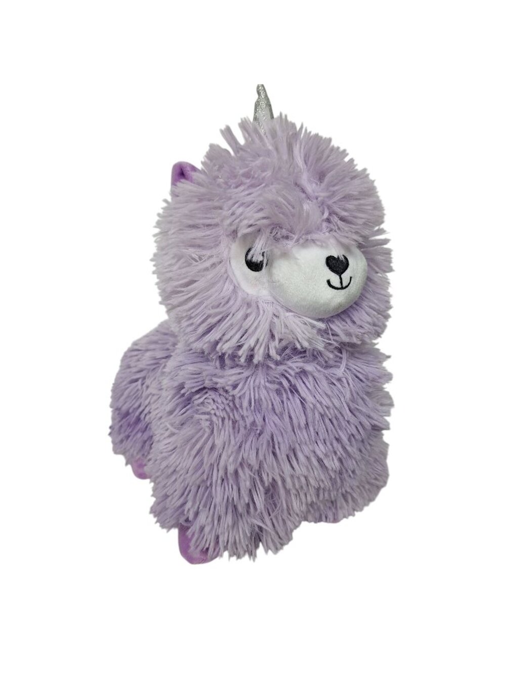 2Scoops Purple Llamacorn Plush Purple Fur Silver Glitter Horn Stuffed Animal 14"